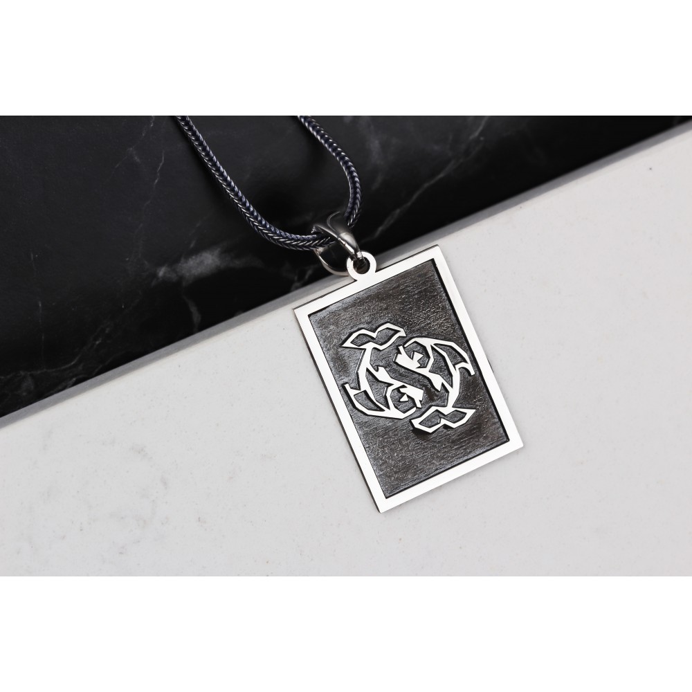 Glorria 925k Sterling Silver Men Horoscope Silver Necklace