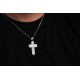 Glorria 925k Sterling Silver Men Cross Silver Necklace