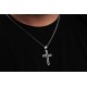 Glorria 925k Sterling Silver Men Cross Silver Necklace