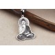 Glorria 925k Sterling Silver Men Buddhist Nun Sterling Silver Necklace