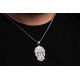 Glorria 925k Sterling Silver Men Skull Design Silver Necklace