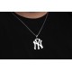 Glorria 925k Sterling Silver Men NY Silver Necklace