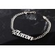 Glorria 925k Sterling Silver Men Personalized Gothic Name Gourmet Chain Sterling Silver Bracelet