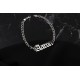 Glorria 925k Sterling Silver Men Personalized Gothic Name Gourmet Chain Sterling Silver Bracelet