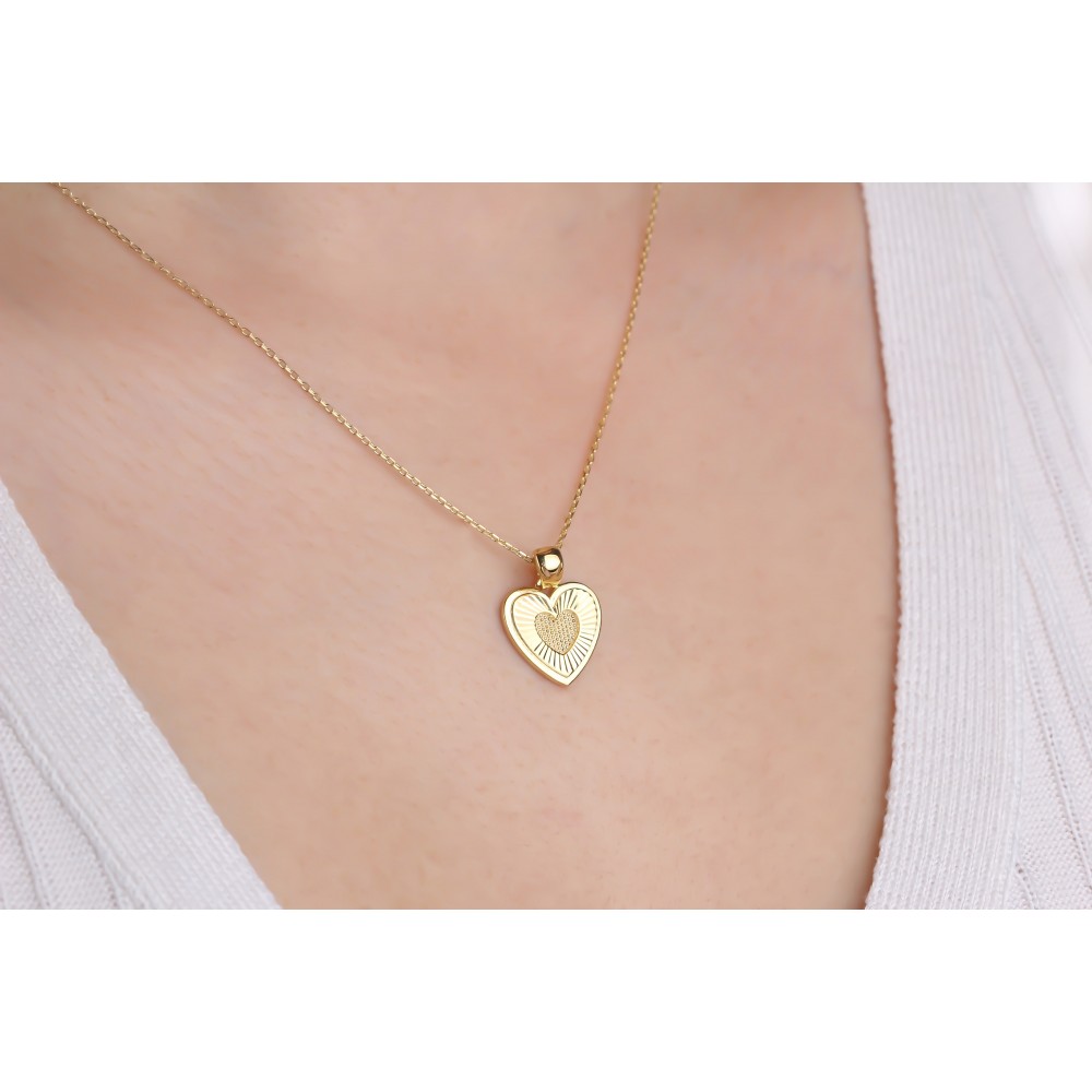 Glorria 925k Sterling Silver Heart Necklace