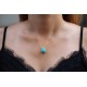 Glorria 14k Solid Gold Ball Turquoise Drop Necklace