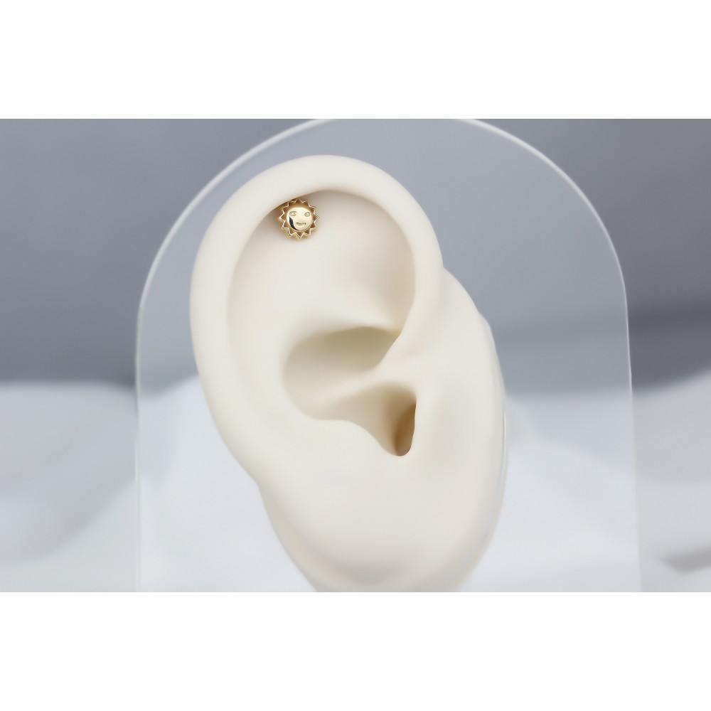 Glorria 14k Solid Gold Sun Helix Piercing