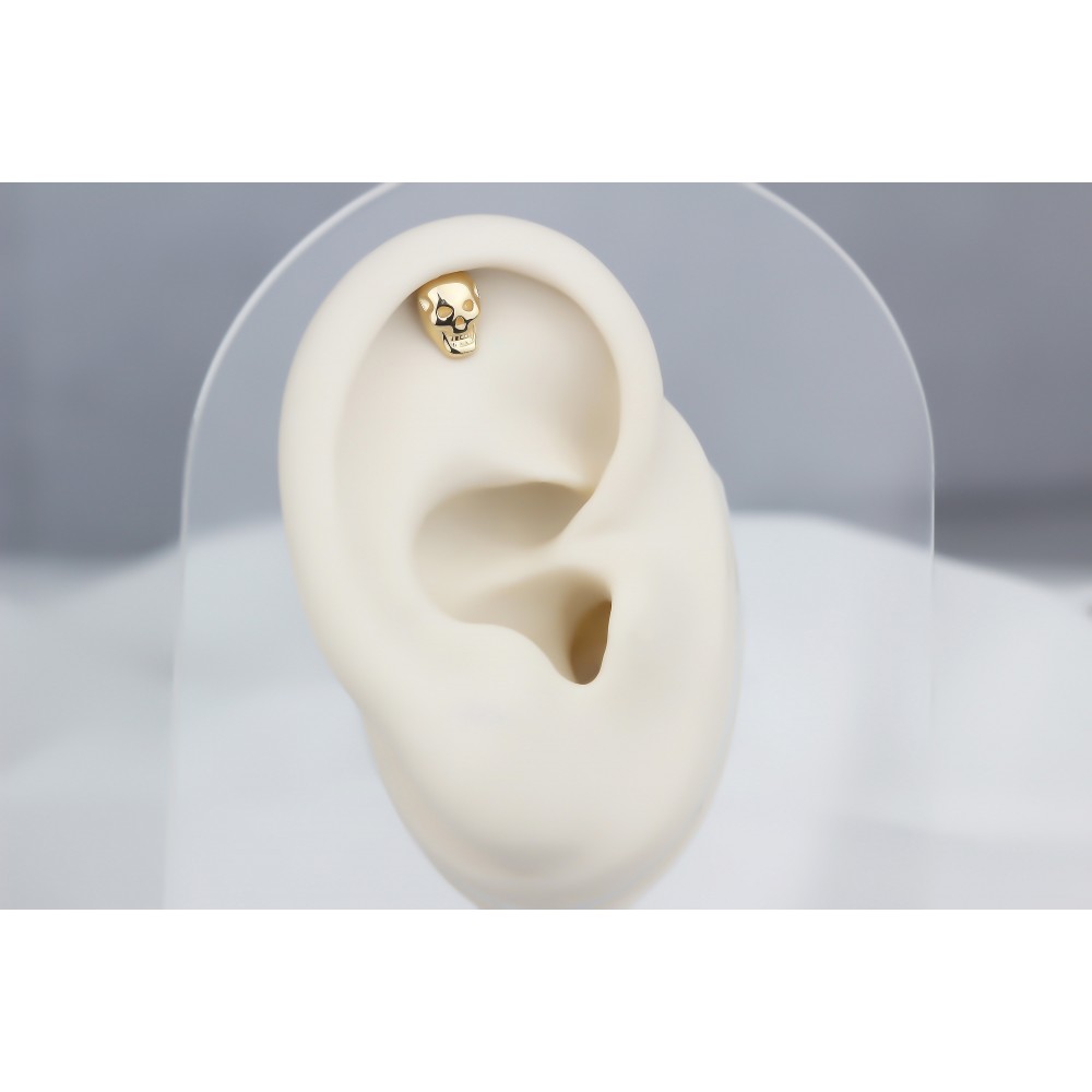 Glorria 14k Solid Gold Skull Helix Piercing