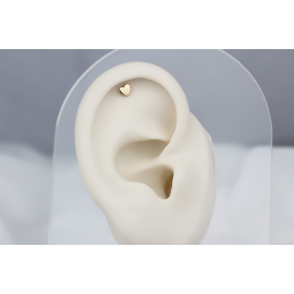 Glorria 14k Solid Gold Heart Helix Piercing