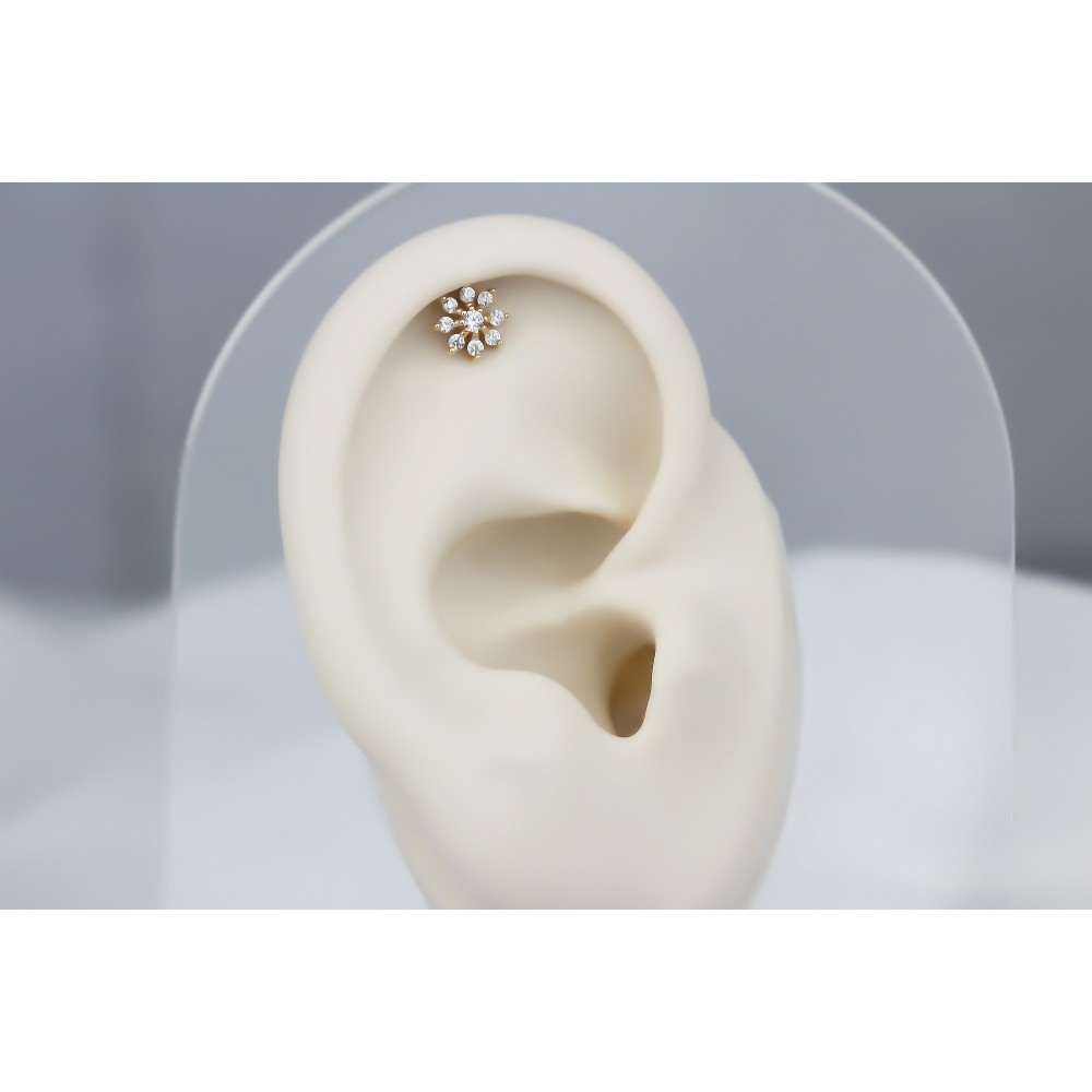 Glorria 14k Solid Gold Flower Helix Piercing