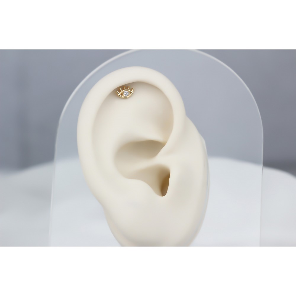 Glorria 14k Solid Gold Eye Helix Piercing