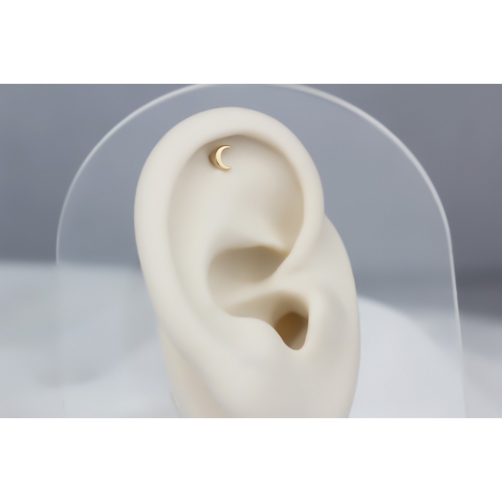 Glorria 14k Solid Gold Crescent Helix Piercing