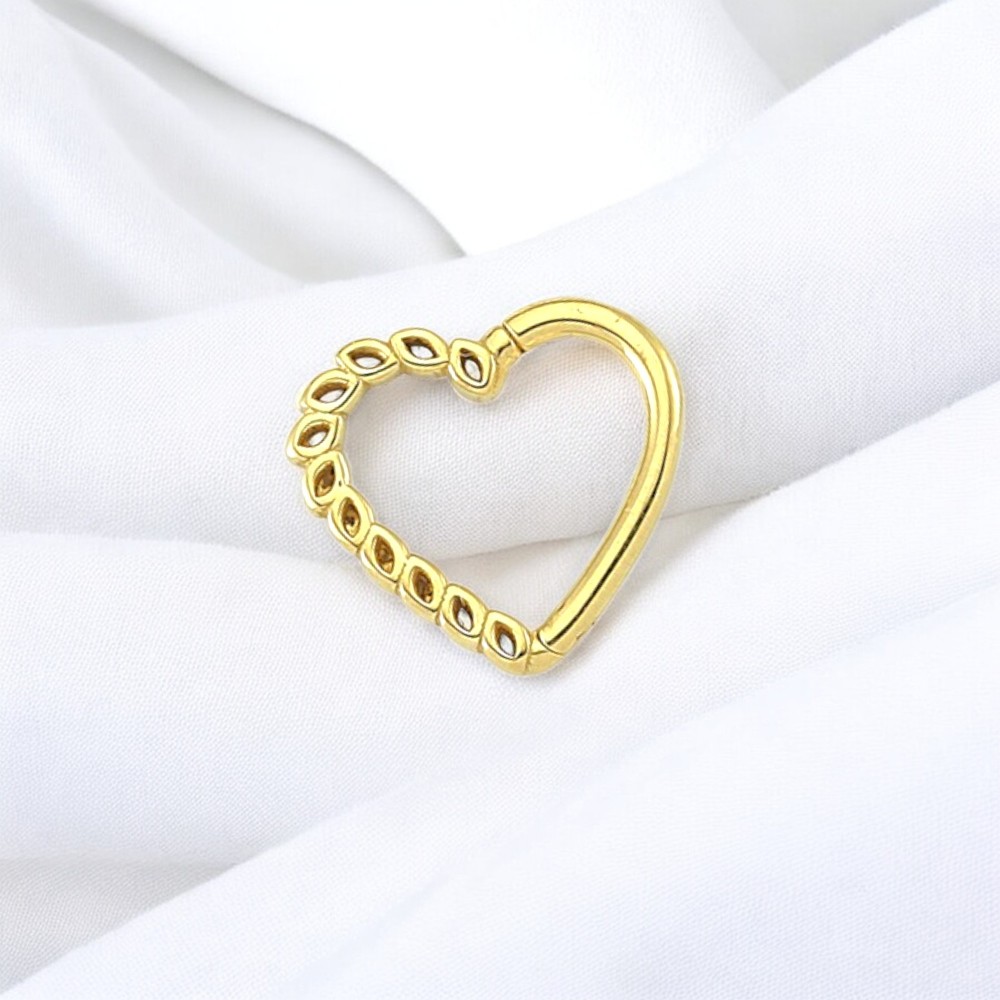 Glorria 14k Solid Gold Heart Piercing