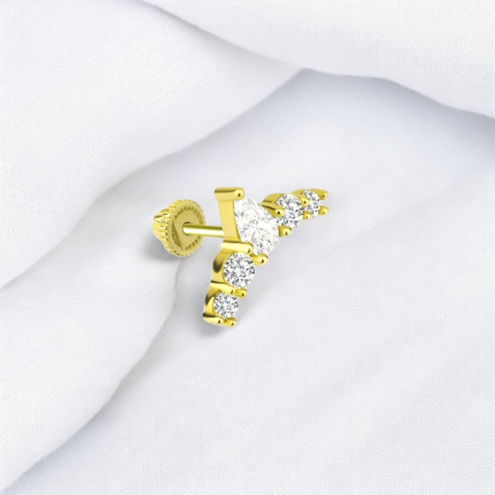 Glorria 14k Solid Gold Crown Helix Piercing