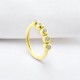 Glorria 14k Solid Gold 5 Stones Ring Piercing