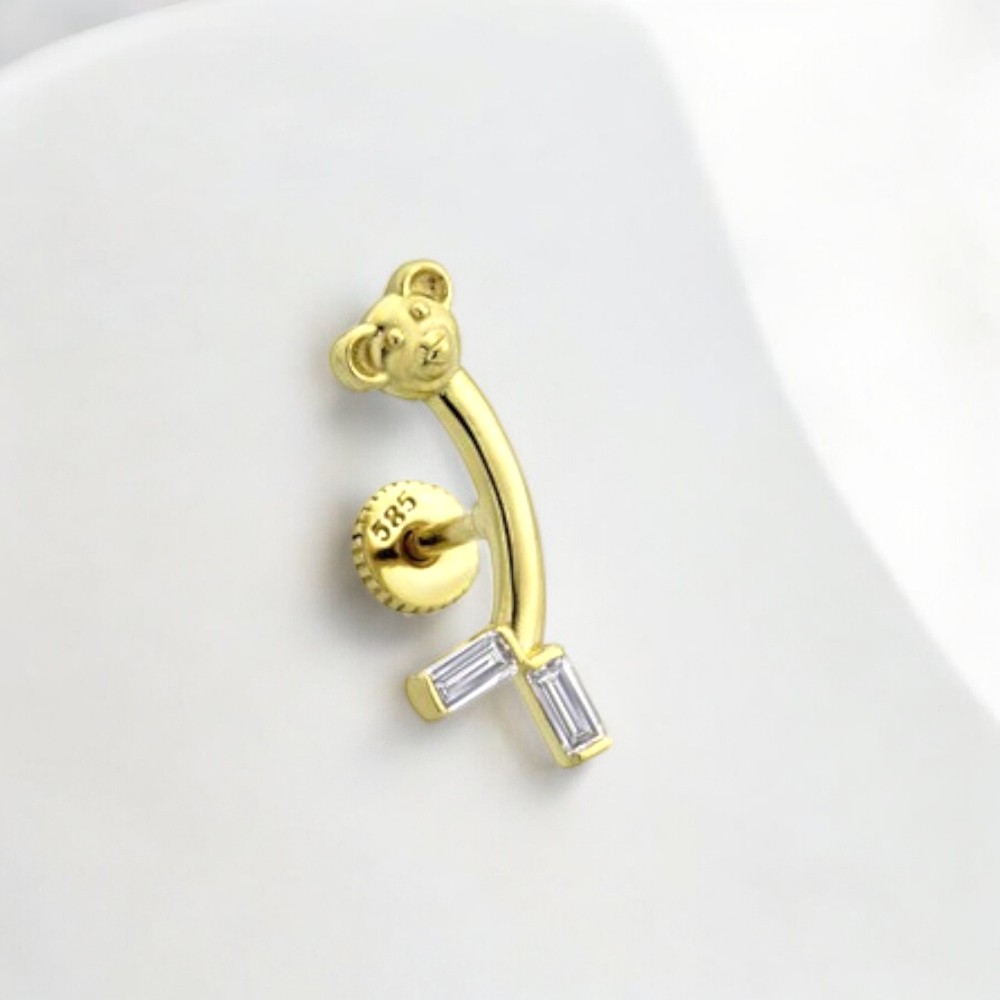 Glorria 14k Solid Gold Stick Piercing