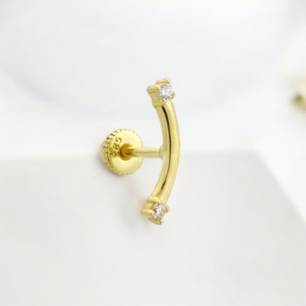 Glorria 14k Solid Gold Stick Piercing