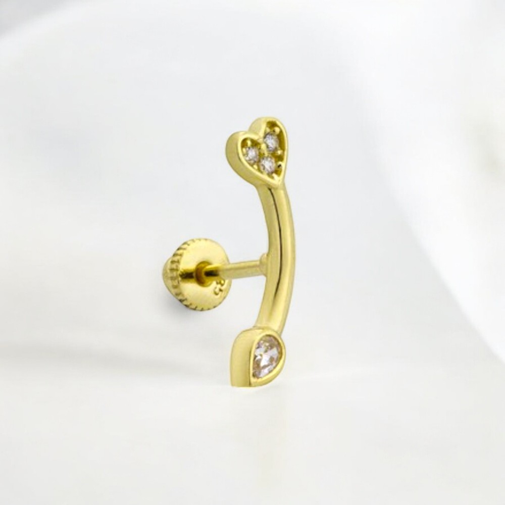 Glorria 14k Solid Gold Stick Piercing