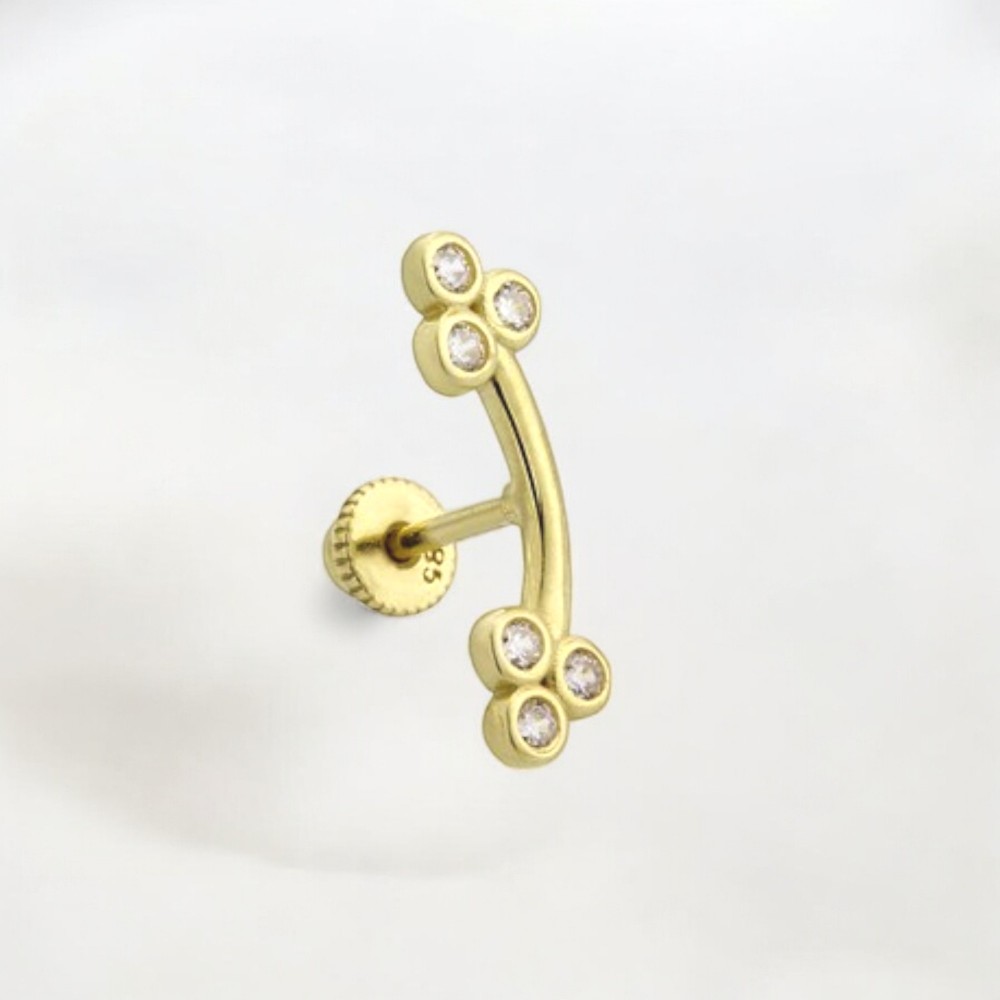 Glorria 14k Solid Gold Stick Piercing