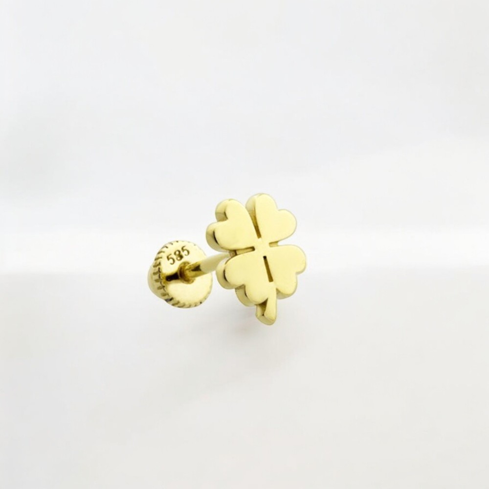 Glorria 14k Solid Gold Clover Helix Piercing