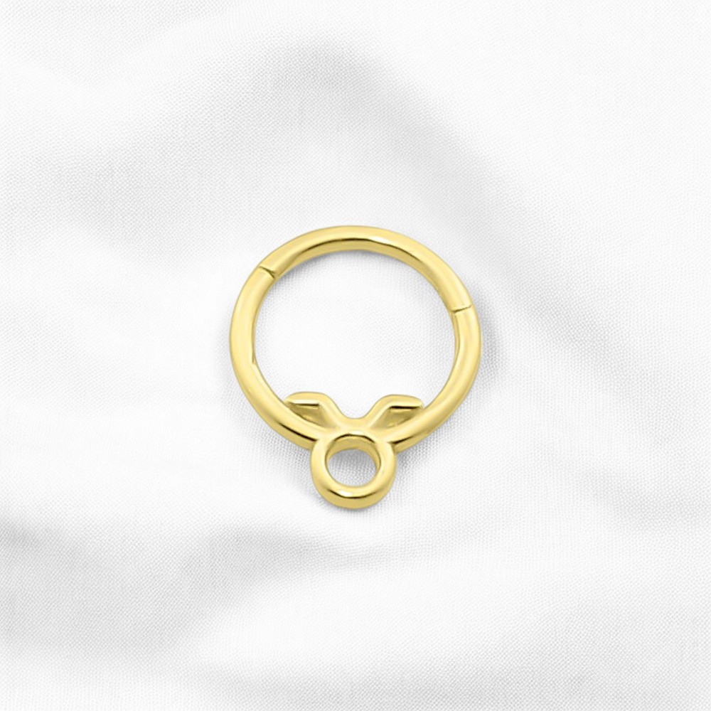 Glorria 14k Solid Gold Taurus Ring Helix Piercing