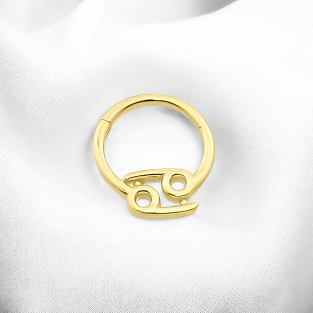 Glorria 14k Solid Gold Cancer Ring Helix Piercing