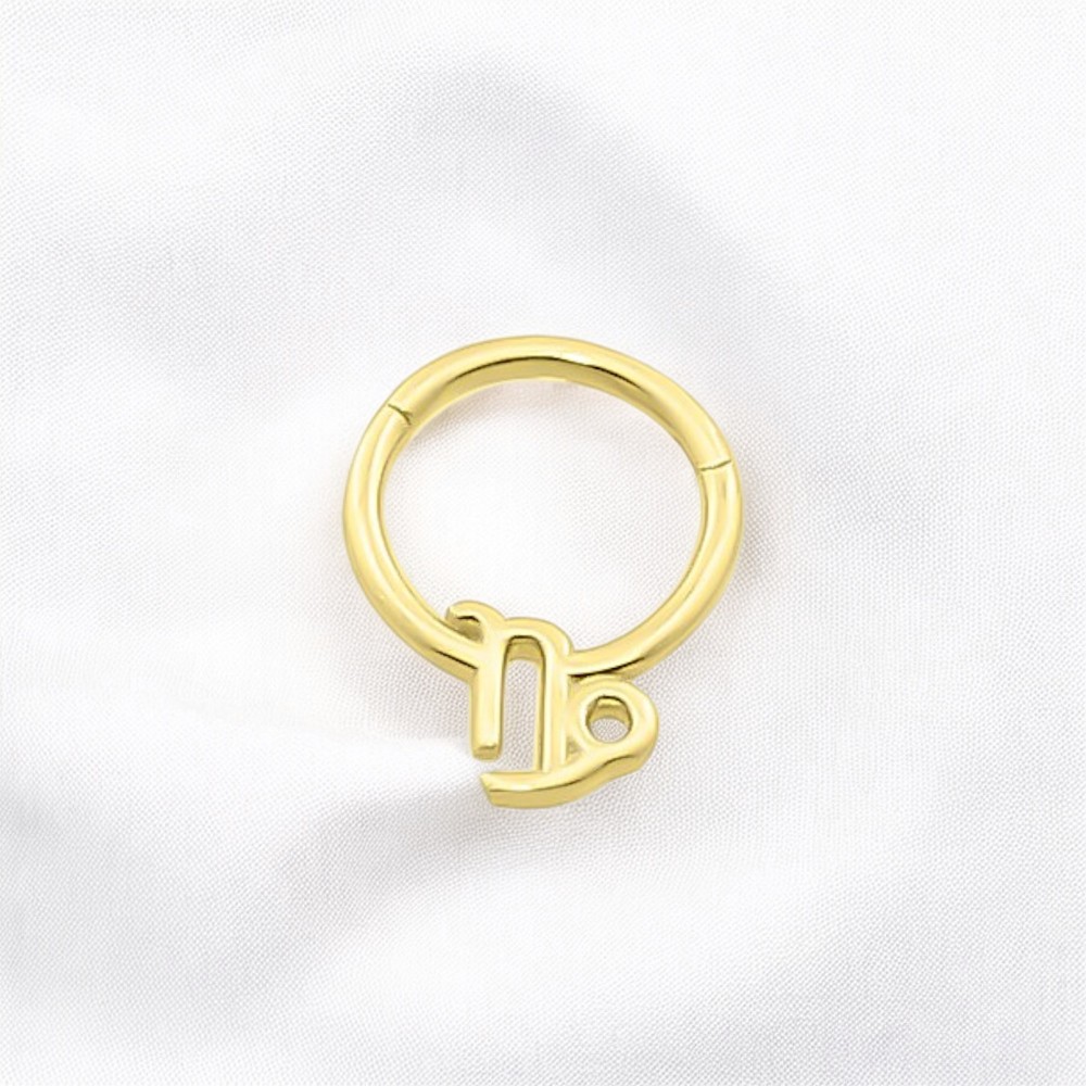 Glorria 14k Solid Gold Capricorn Ring Helix Piercing