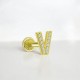 Glorria 14k Solid Gold Letter V Tragus Piercing