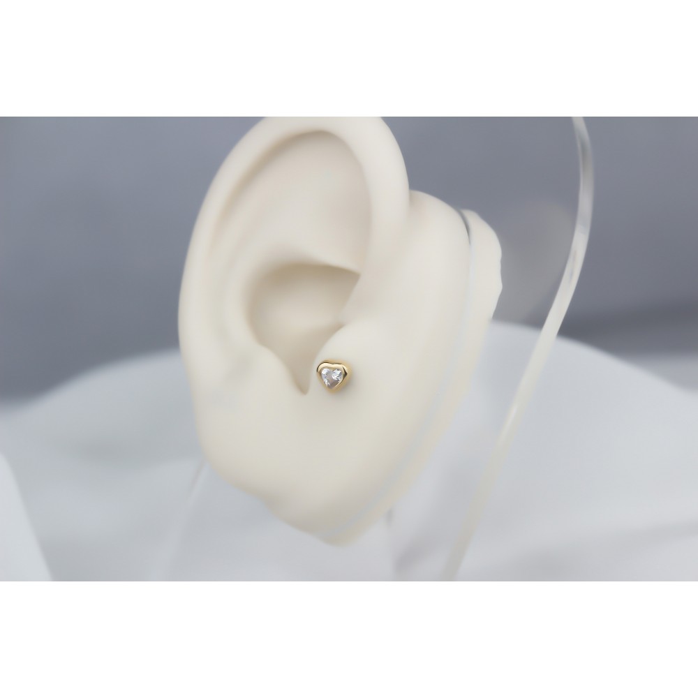 Glorria 14k Solid Gold Heart Tragus Piercing