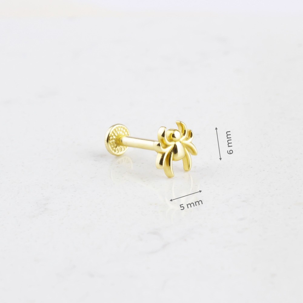 Glorria 14k Solid Gold Spider Tragus Piercing