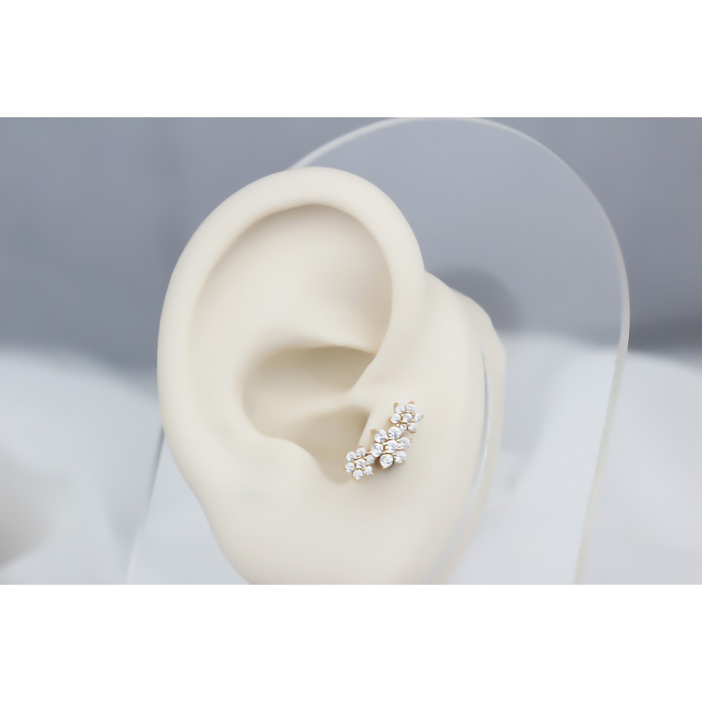 Glorria 14k Solid Gold Flower Tragus Piercing