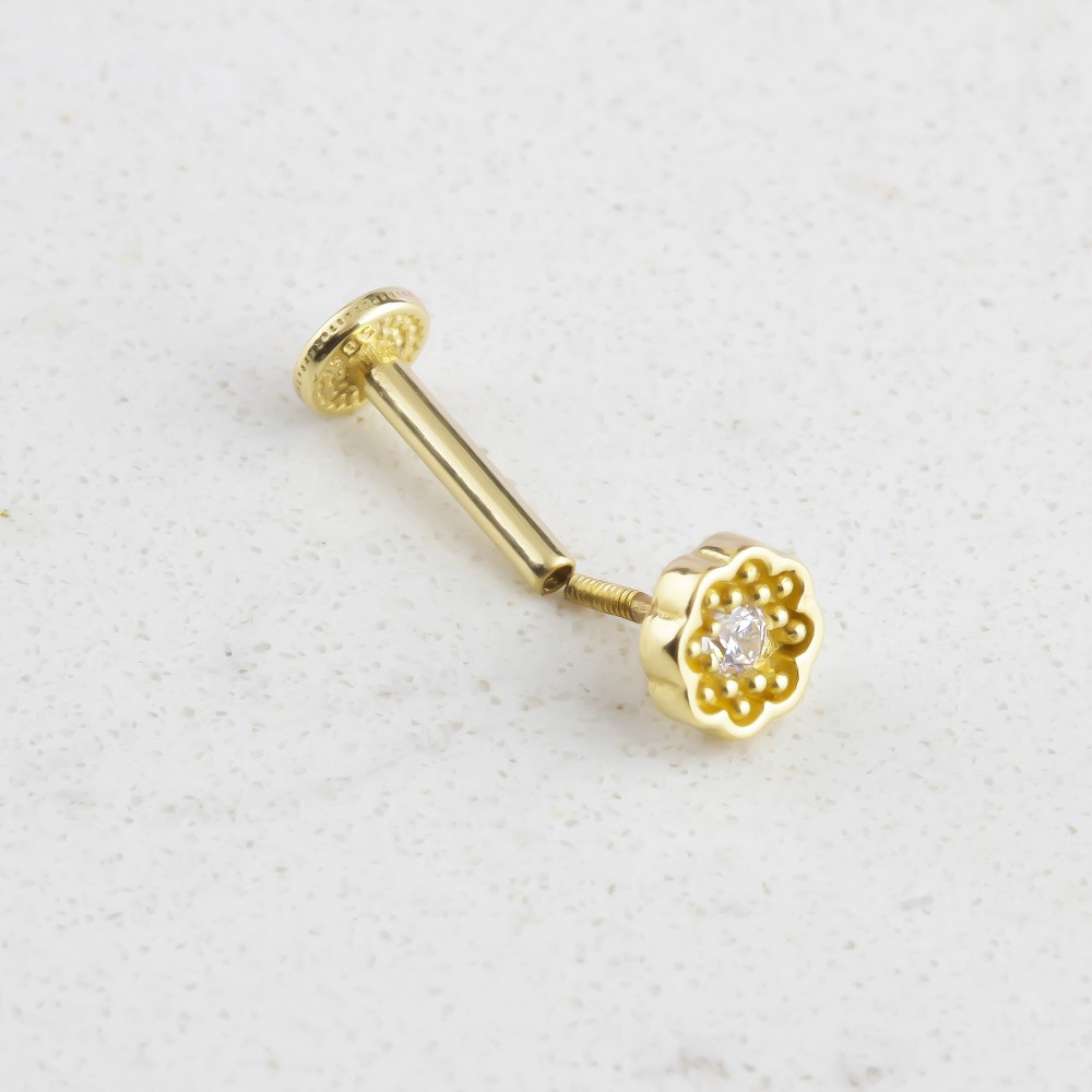 Glorria 14k Solid Gold Daisy Tragus Piercing