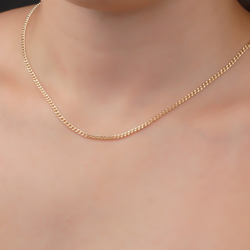 Glorria 14k Solid Gold Curb Chain