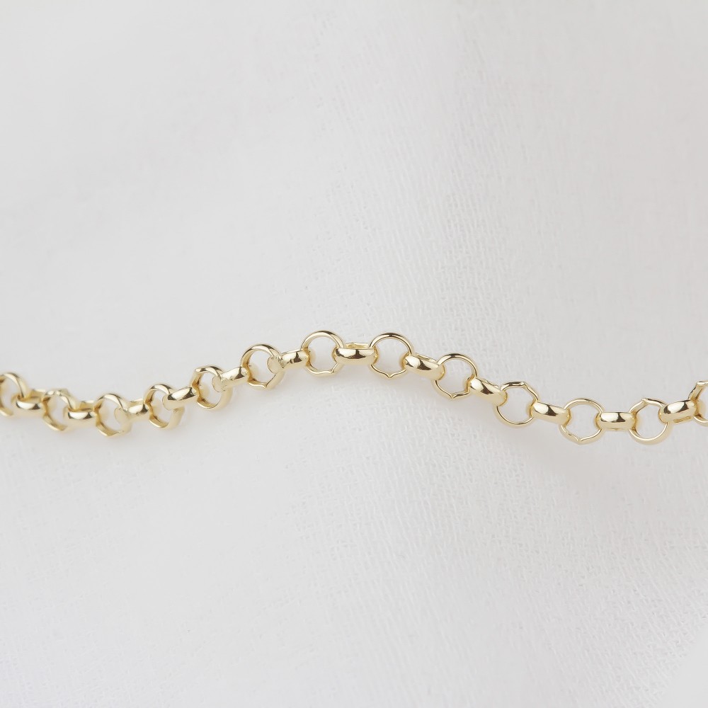 Glorria 14k Solid Gold Rolo Chain