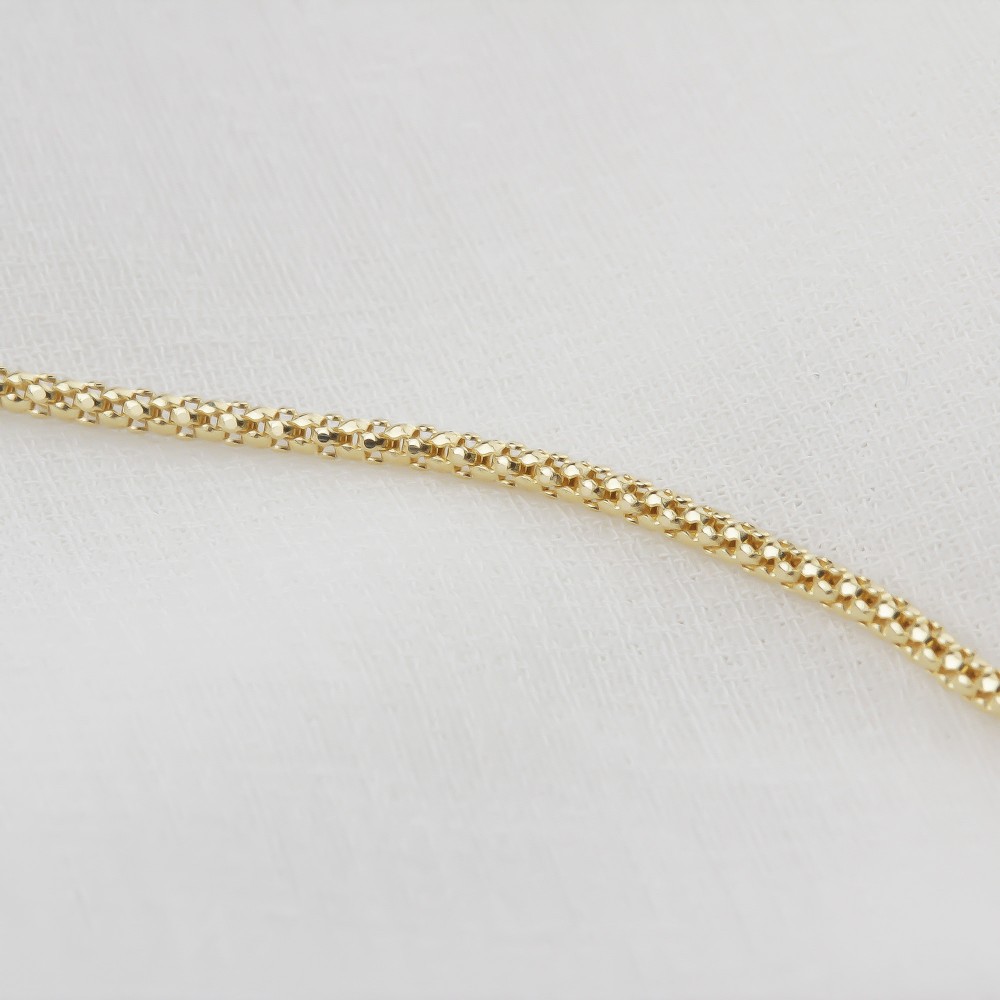 Glorria 14k Solid Gold Popcorn Chain