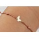 Glorria 14k Solid Gold Butterfly Rope Bracelet