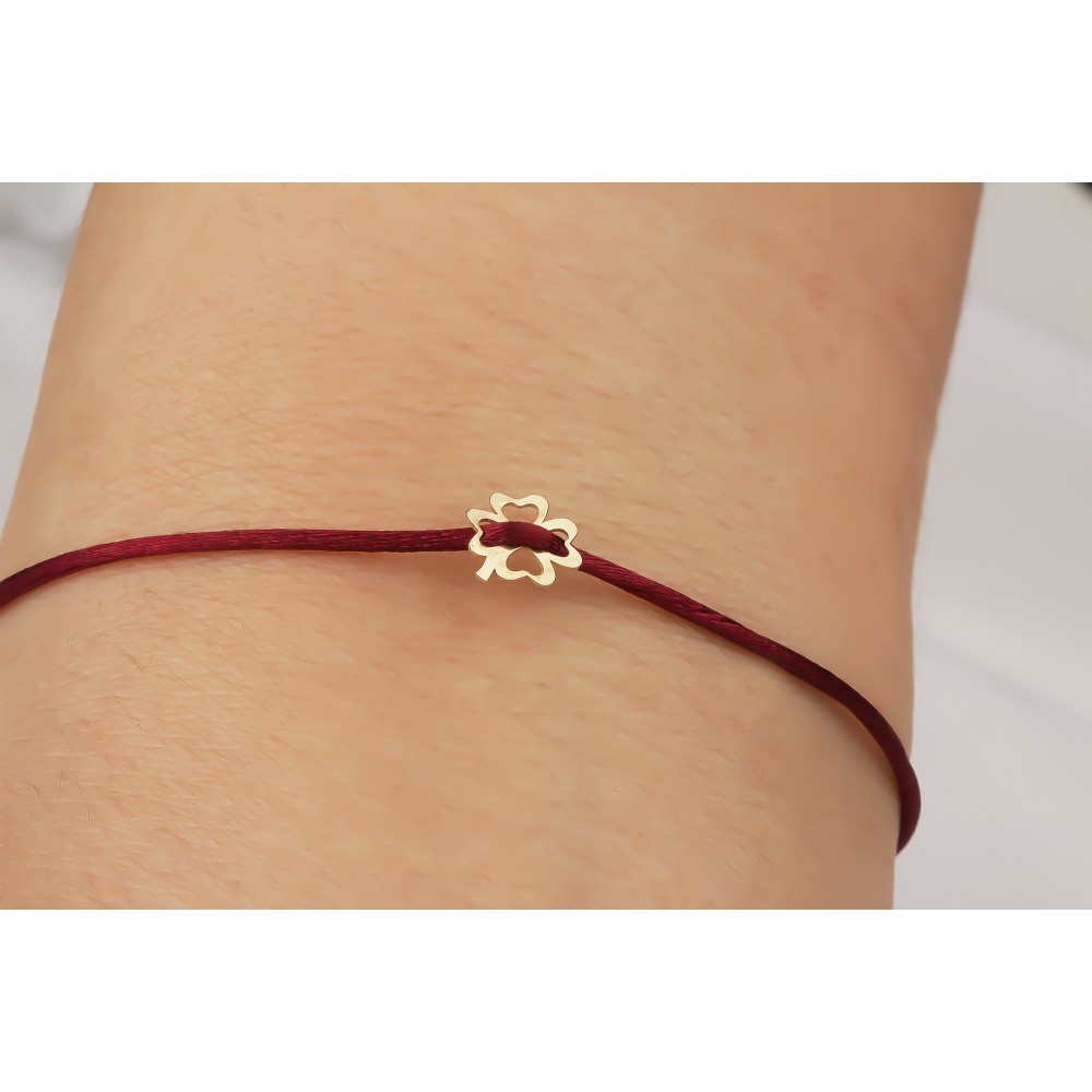 Glorria 14k Solid Gold Clover Rope Bracelet