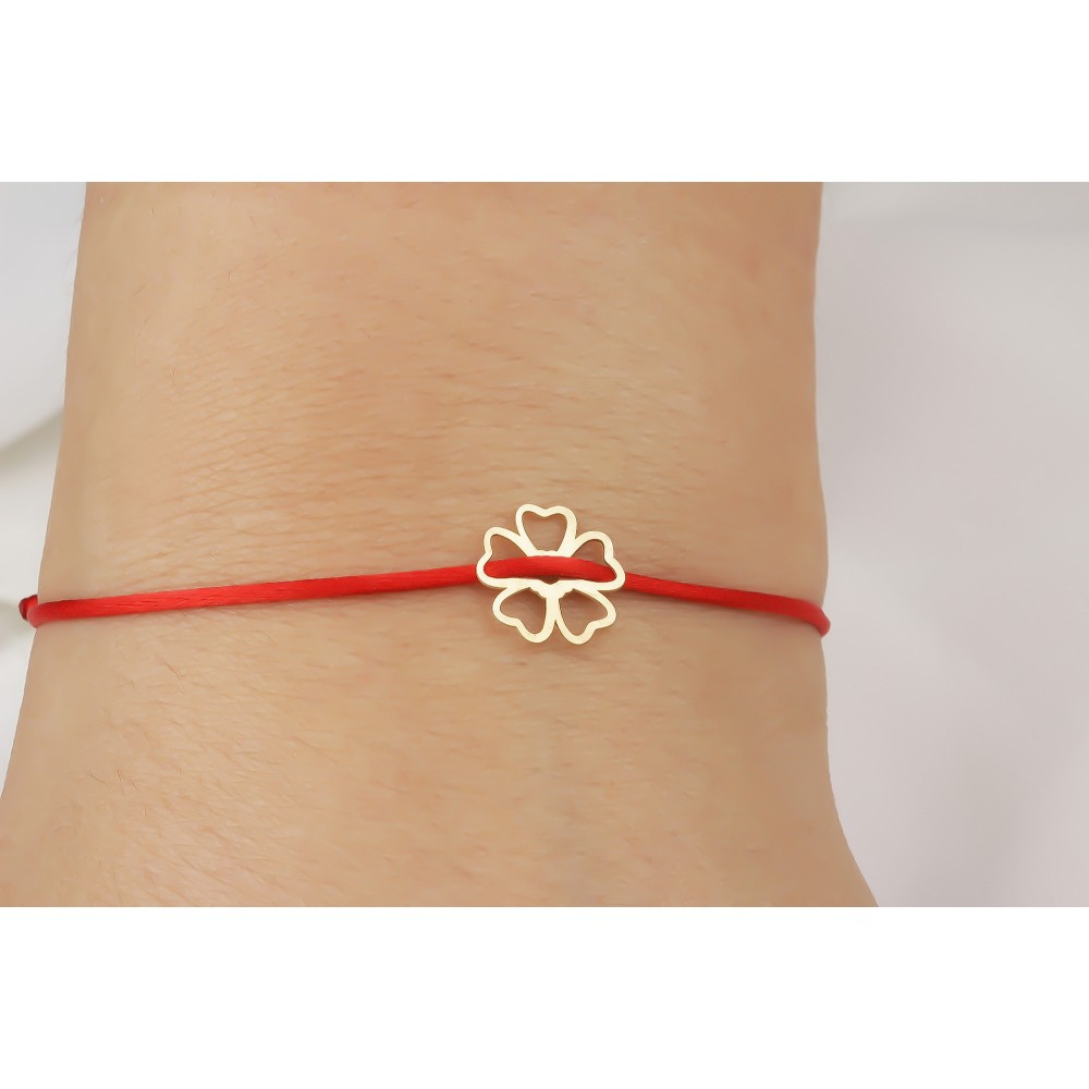 Glorria 14k Solid Gold Clover Rope Bracelet