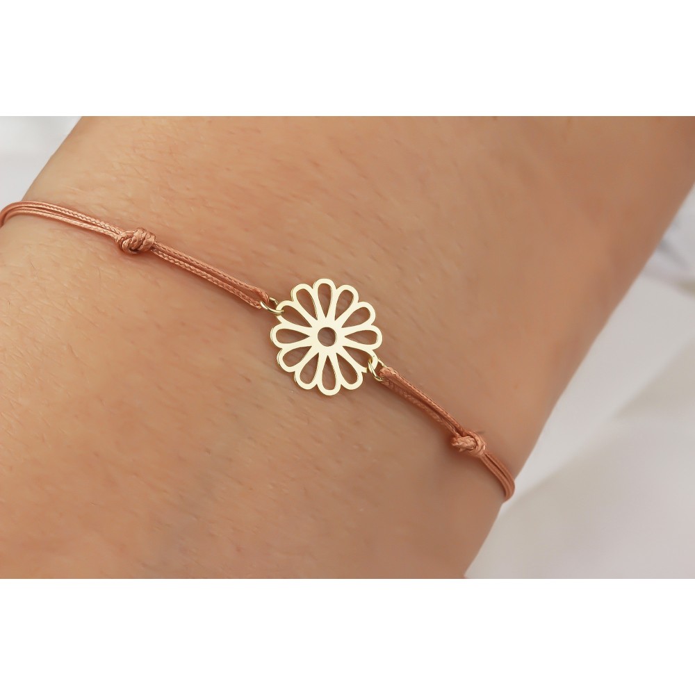 Glorria 14k Solid Gold Daisy Rope Bracelet