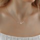 Glorria 14k Solid Gold White Star Necklace