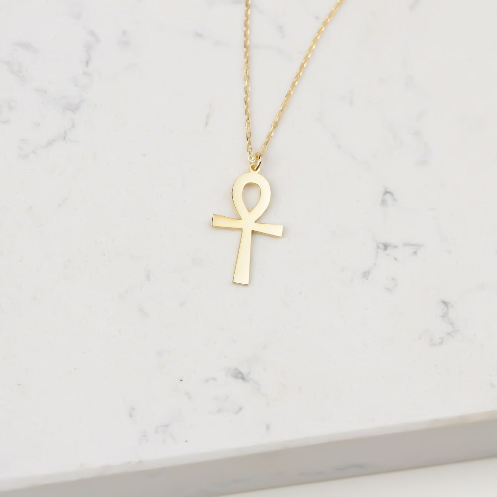 Glorria 925k Sterling Silver Ankh Necklace