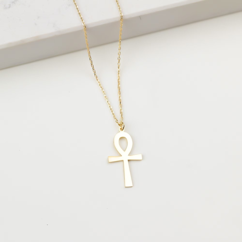 Glorria 925k Sterling Silver Ankh Necklace