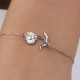 Glorria 925k Sterling Silver Personalized Birth Flower Bracelet