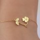 Glorria 925k Sterling Silver Personalized Birth Flower Bracelet