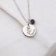 Glorria 925k Sterling Silver Personalized Birth Flower, Birth Stone Necklace