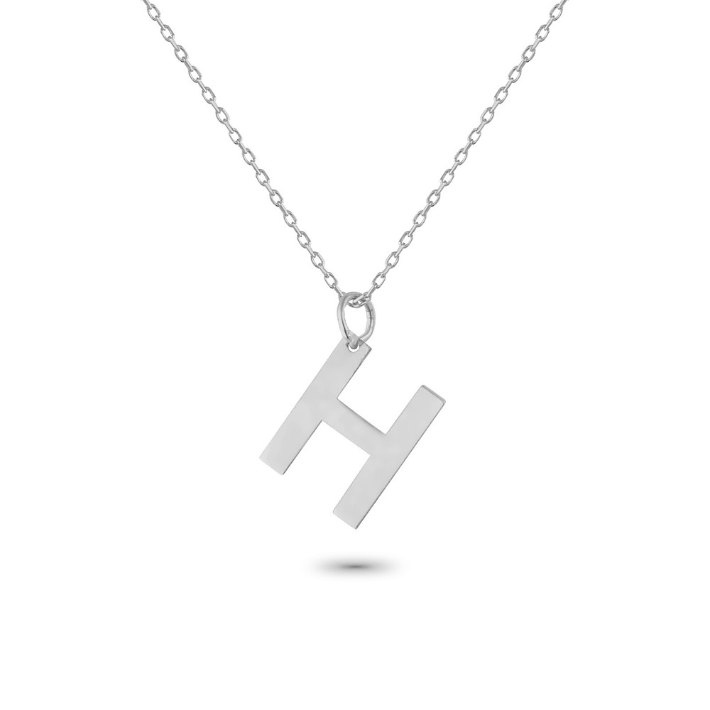 Glorria 925k Sterling Silver Letter H Necklace