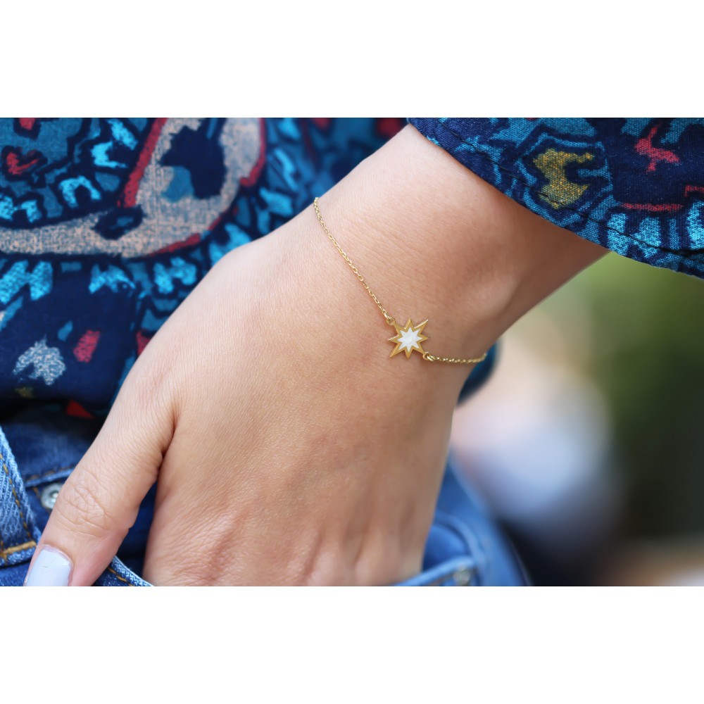 Glorria 925k Sterling Silver Pole Star Bracelet