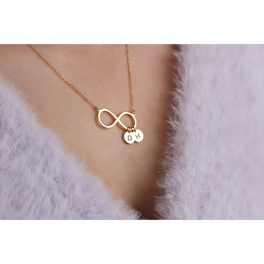 Glorria 925k Sterling Silver Letter Infinity Necklace