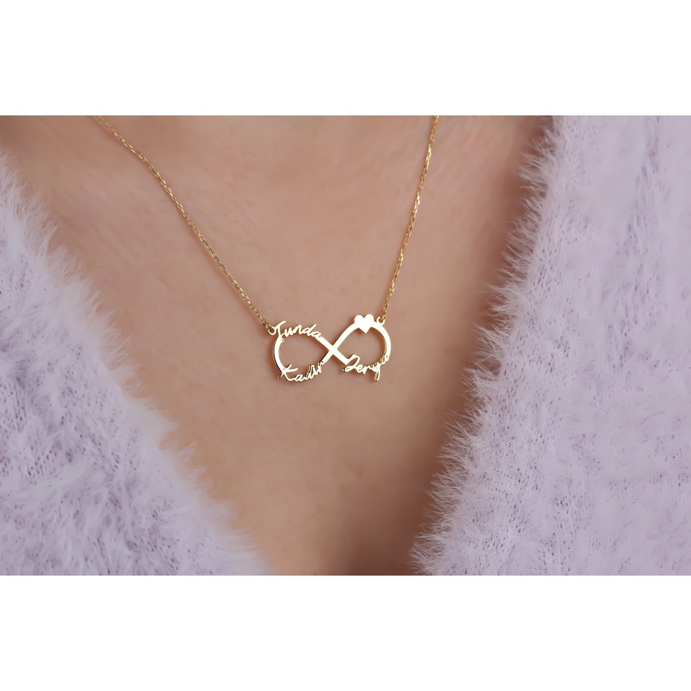 Glorria 925k Sterling Silver Infinity Necklace