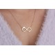 Glorria 925k Sterling Silver Letter Infinity Necklace